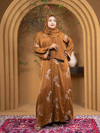 Premium Jaffran Fabric Embroidery & Simple Stone Lace Work Abaya with Free Full Coverage Hijab