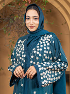 Premium Zaffron Fabric Full Body Embroidery Ari Work One Part Borkha with Matching Free Hijab