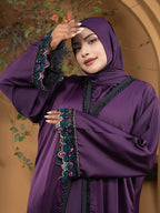 Premium Zafra Fabric Double Part Abaya Set with Inner & Free Hijab