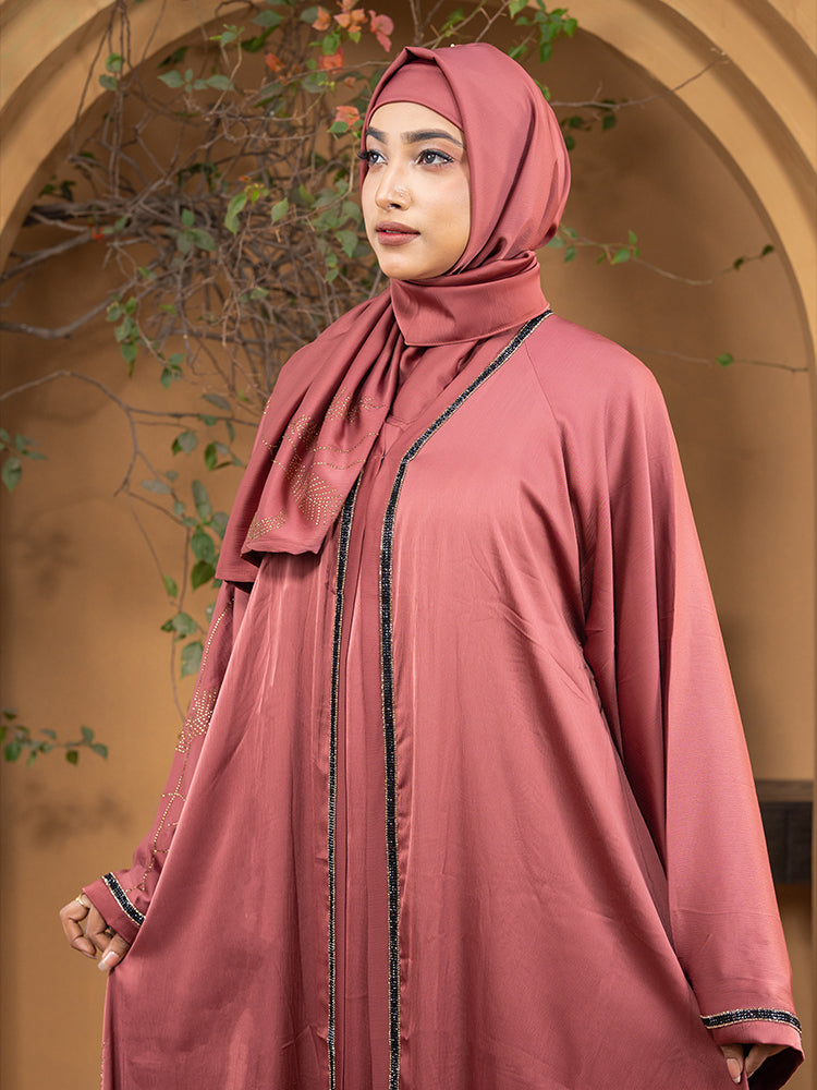 Zaffron Fabric Double Part Abaya Set