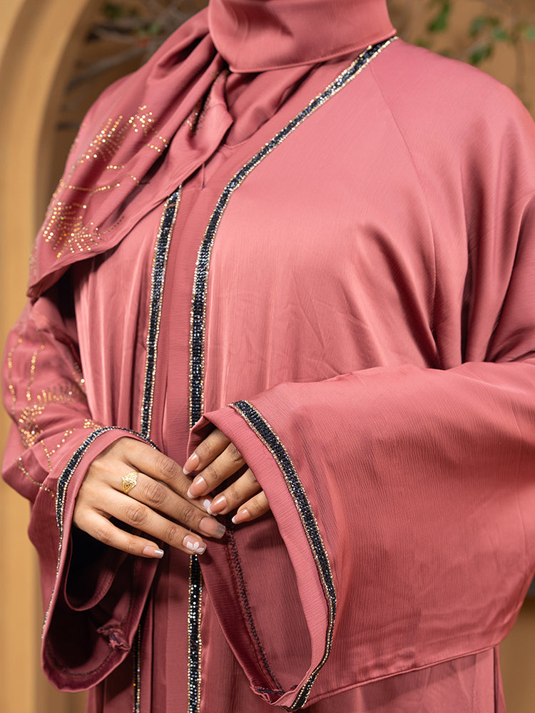Zaffron Fabric Double Part Abaya Set