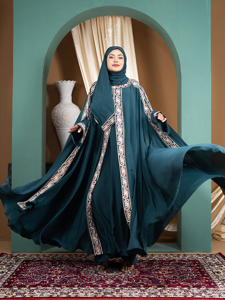 Luxury Gown Style Double Part Abaya with Inner & Hijab