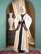 Khalice Fabric All Karchupi Lace Work Double Part Abaya with Inner & Free Hijab - Elegant Luxury Collection