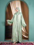 All-Over Stonework Double Part Abaya with Extra Koti & Free Hijab - Elegant Modest Collection