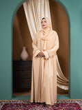 Elegant Cherry Fabric Lacework Abaya with Free Hijab - Modest Regular Wear Collection