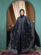 Original Cherry Fabric Full Stonework Double Gown Abaya Set with Inner & Free Hijab - Luxury Collection
