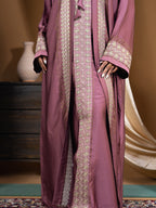 Bruceton Fabric Embroidered Double Part Abaya Set with Inner & Free Hijab - Luxury Modest Collection