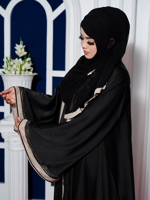 Cherry Fabric Double Abaya with Matching Hijab