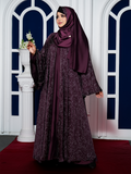 Printed Alisha Fabric Double Part Abaya with Matching Hijab