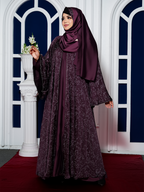 Printed Alisha Fabric Double Part Abaya with Matching Hijab
