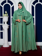 Gown Type Abaya with Matching Hijab (Cherry Fabric Edition)