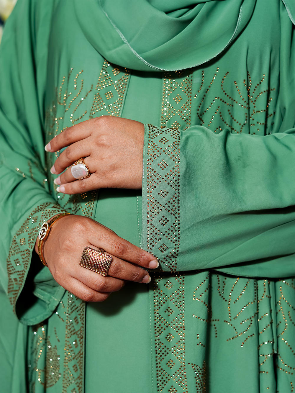 Gown Type Abaya with Matching Hijab (Cherry Fabric Edition)